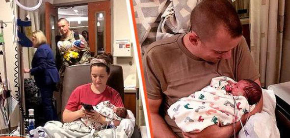 Frau sendet Soldaten-Ehemann eine Nachricht über neugeborene Zwillinge, er taucht im Krankenhaus auf, um sie zu überraschen
